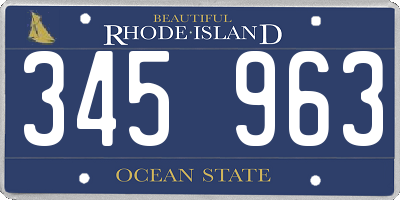 RI license plate 345963