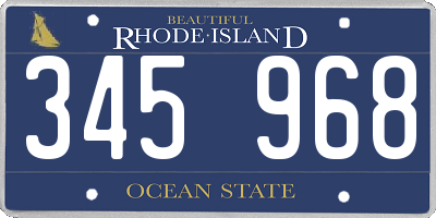 RI license plate 345968