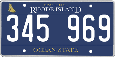 RI license plate 345969