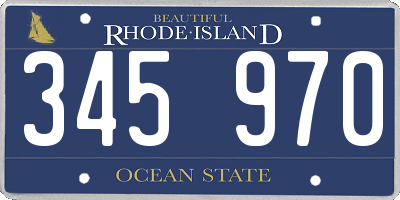 RI license plate 345970