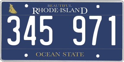 RI license plate 345971