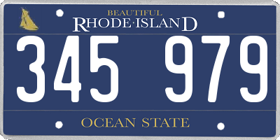 RI license plate 345979
