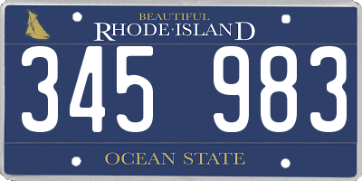 RI license plate 345983