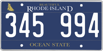 RI license plate 345994