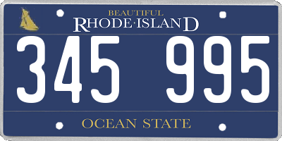 RI license plate 345995