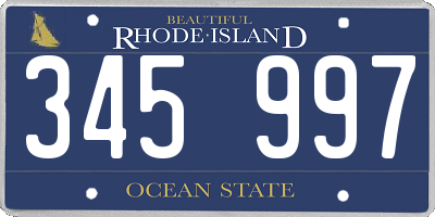 RI license plate 345997