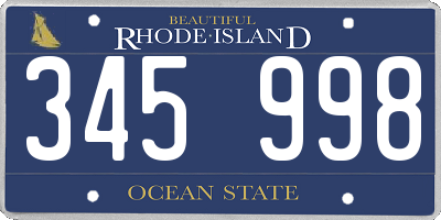RI license plate 345998
