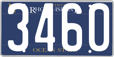 RI license plate 3460