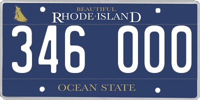 RI license plate 346000