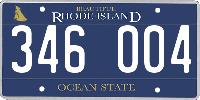 RI license plate 346004