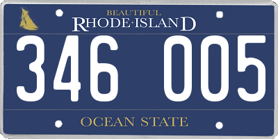 RI license plate 346005