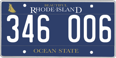 RI license plate 346006