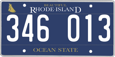 RI license plate 346013