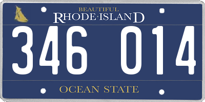 RI license plate 346014