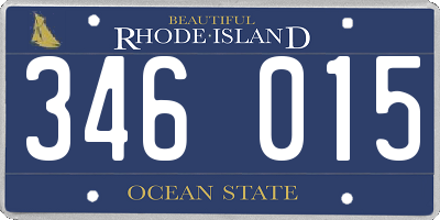 RI license plate 346015