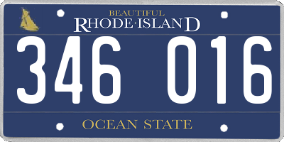 RI license plate 346016