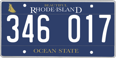 RI license plate 346017