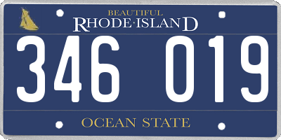 RI license plate 346019