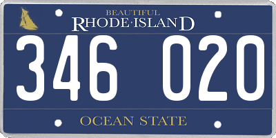 RI license plate 346020