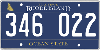 RI license plate 346022