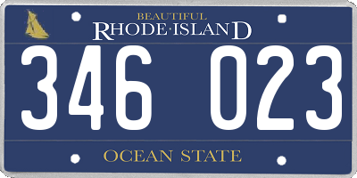 RI license plate 346023