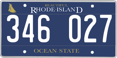 RI license plate 346027