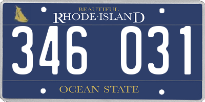 RI license plate 346031