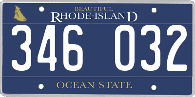 RI license plate 346032