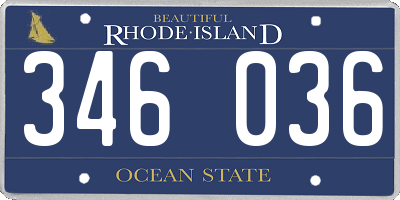 RI license plate 346036