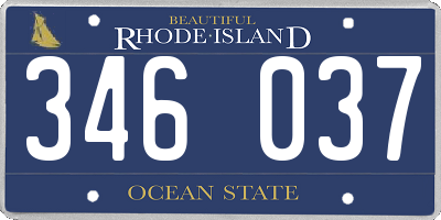 RI license plate 346037