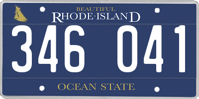 RI license plate 346041