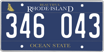 RI license plate 346043