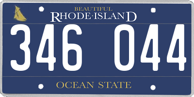 RI license plate 346044