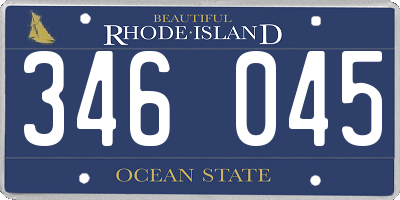 RI license plate 346045