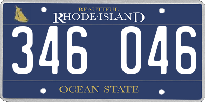 RI license plate 346046