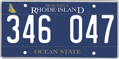 RI license plate 346047