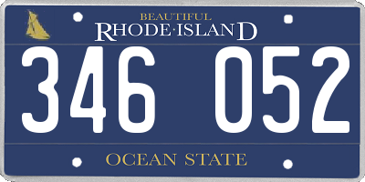 RI license plate 346052