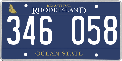 RI license plate 346058