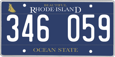 RI license plate 346059