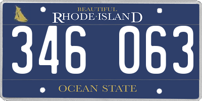 RI license plate 346063