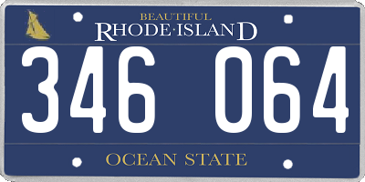 RI license plate 346064
