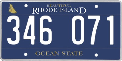 RI license plate 346071