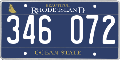 RI license plate 346072