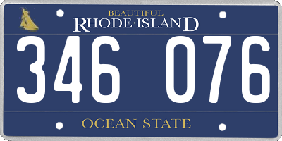 RI license plate 346076