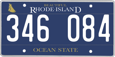 RI license plate 346084