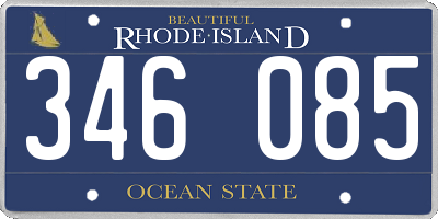 RI license plate 346085