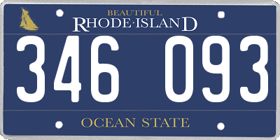 RI license plate 346093