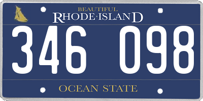 RI license plate 346098