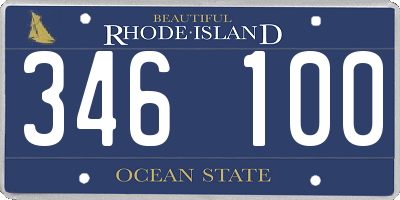 RI license plate 346100