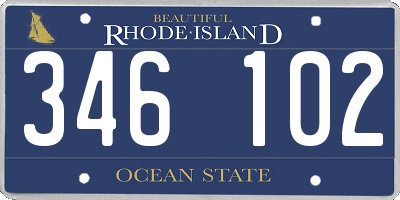 RI license plate 346102